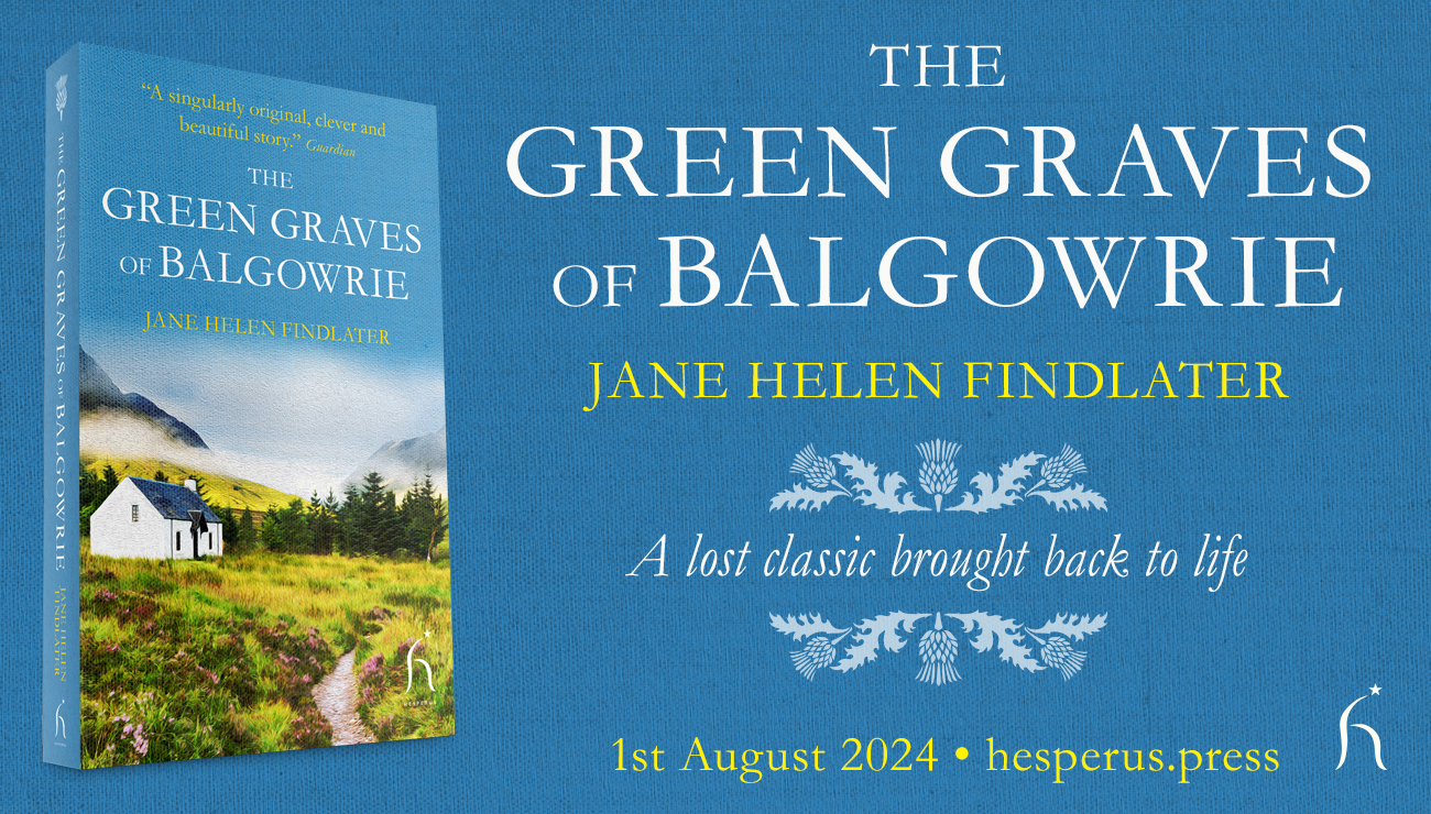 Web banner to promote book release of The Green Graves of Balgowrie for Hespers Press